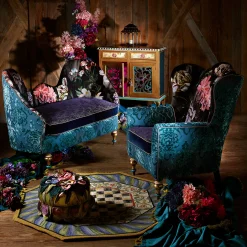 MacKenzie-Childs Moonlight Garden Off The Record Wing Chair* Living Room