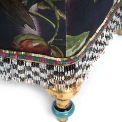 MacKenzie-Childs Moonlight Garden Rumor Has It Ottoman* Living Room