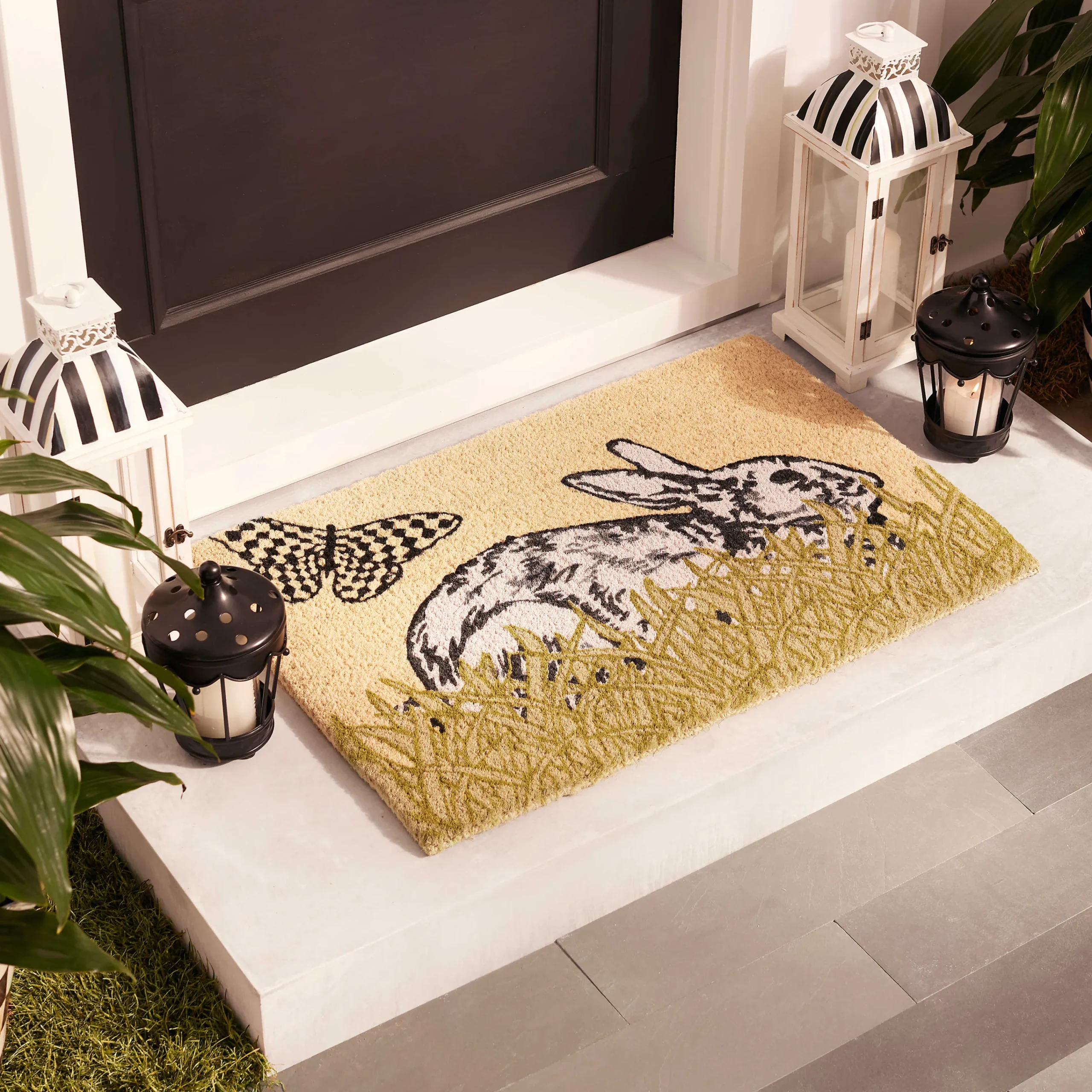 MacKenzie-Childs Nesting Bunny Entrance Mat* Outdoor Rugs & Mats