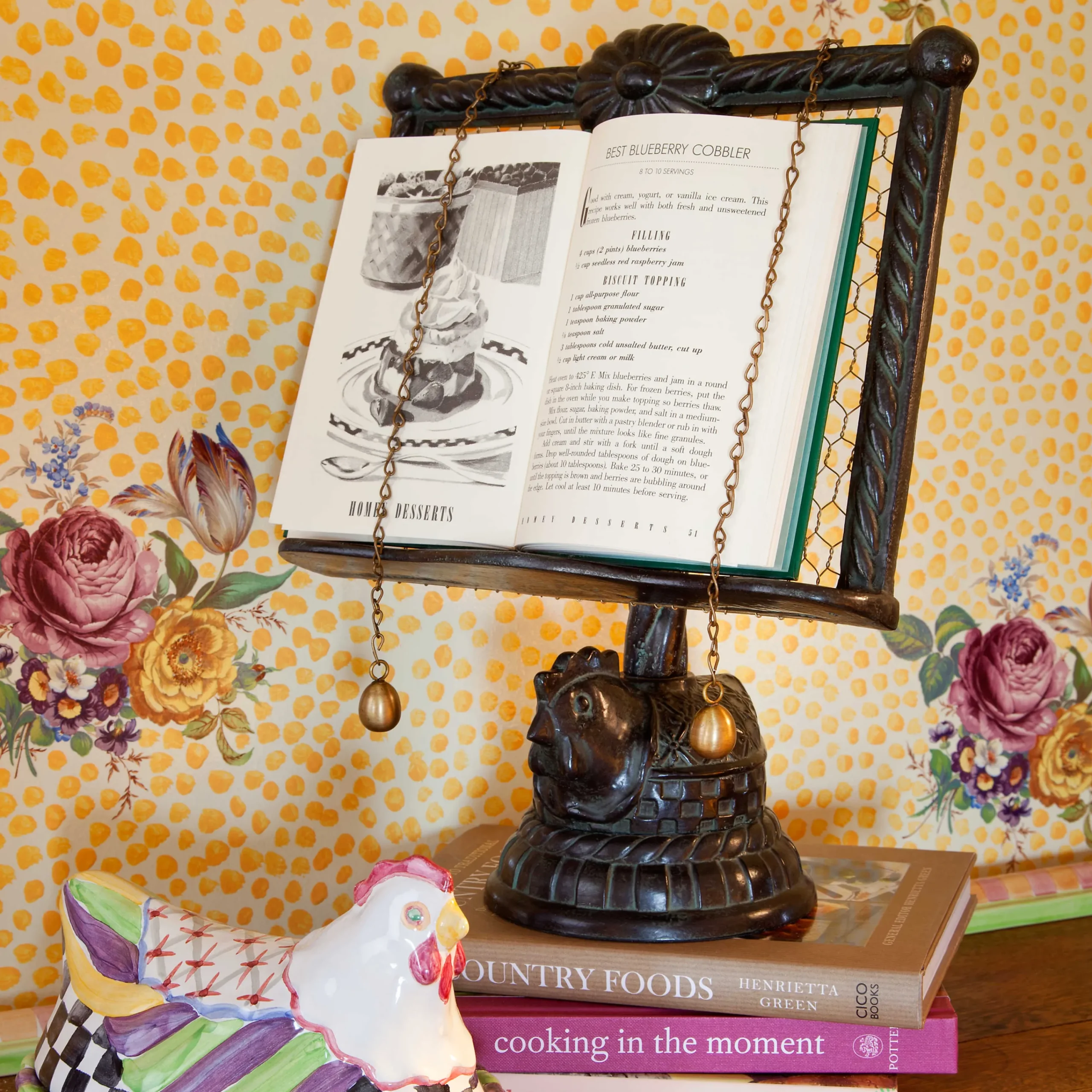 MacKenzie-Childs Nesting Chicken Cookbook Stand* Kitchen Storage & Organization