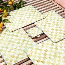 MacKenzie-Childs Parchment Check Cork Back Placemats - Set Of 4* Outdoor Entertaining