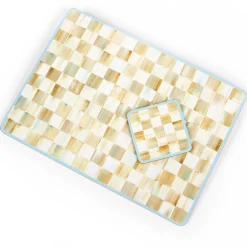 MacKenzie-Childs Parchment Check Cork Back Placemats - Set Of 4* Outdoor Entertaining