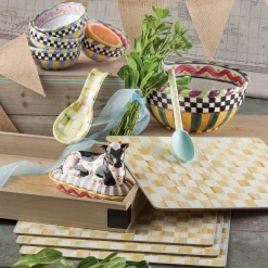 MacKenzie-Childs Parchment Check Cork Back Placemats - Set Of 4* Outdoor Entertaining