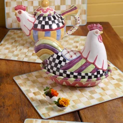 MacKenzie-Childs Parchment Check Cork Back Placemats - Set Of 4* Outdoor Entertaining