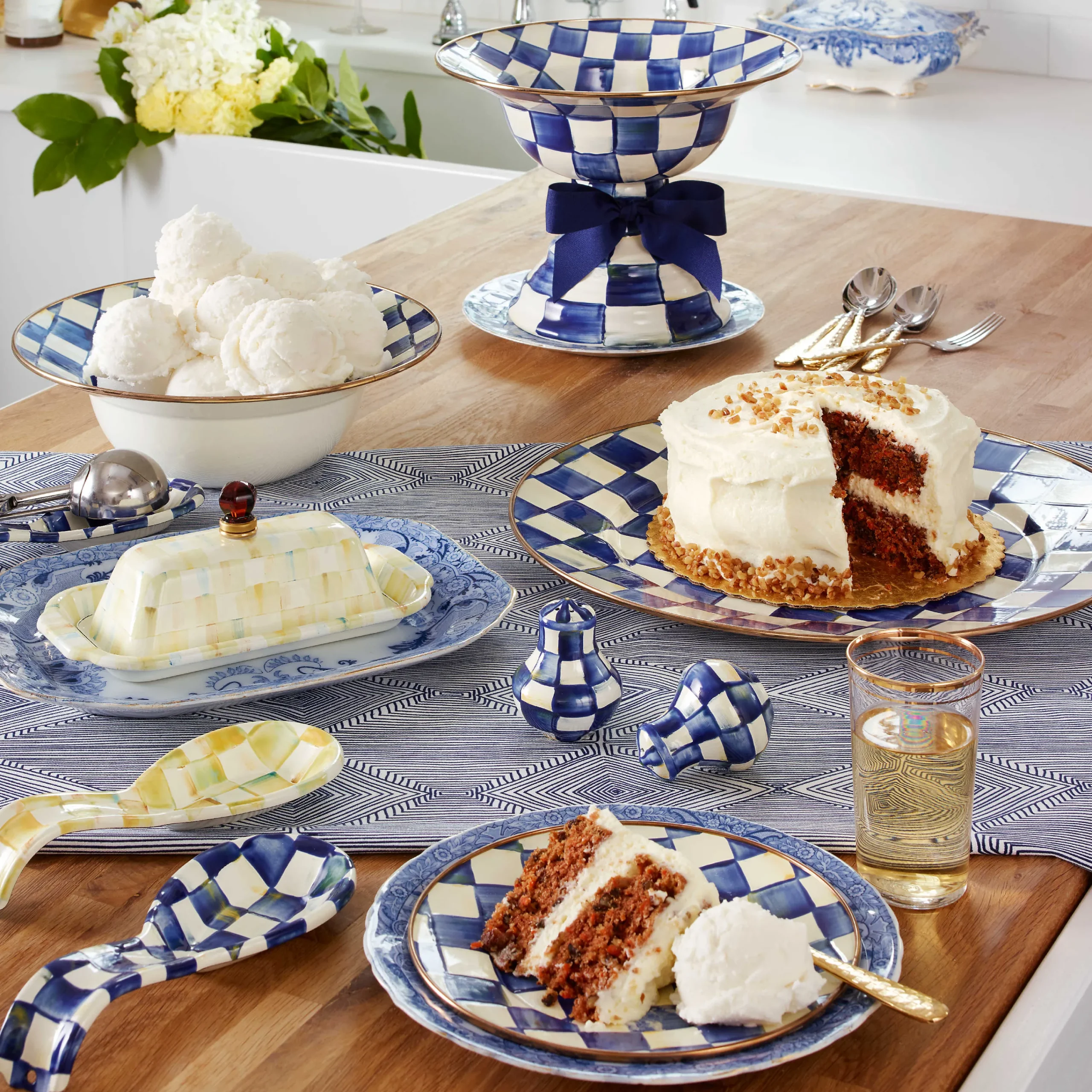 MacKenzie-Childs Parchment Check Enamel Spoon Rest* Kitchen Utensils & Tools