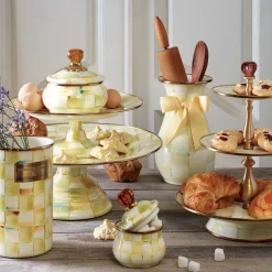 MacKenzie-Childs Parchment Check Enamel Utensil Holder* Kitchen Storage & Organization