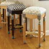 MacKenzie-Childs Parchment Check Underpinnings Bar Stool* Dining Room & Kitchen