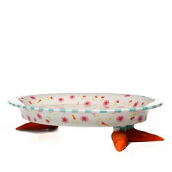 MacKenzie-Childs Patience Brewster Carrot Footed Hors D'Oeuvre Plate* Serveware