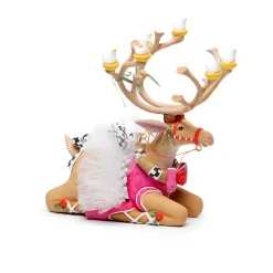 MacKenzie-Childs Patience Brewster Dash Away Sitting Dancer Reindeer Figure* Room Accents