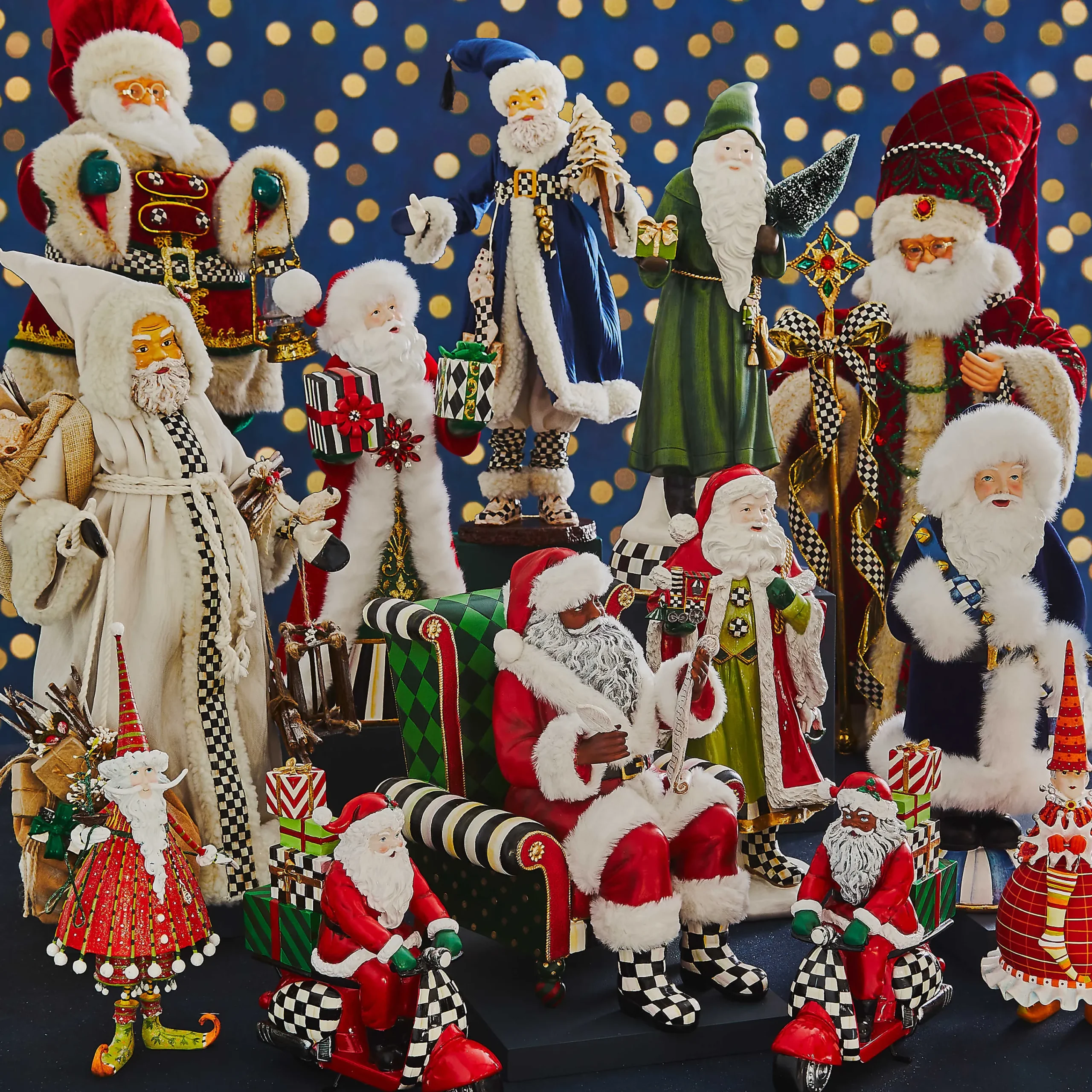 MacKenzie-Childs Patience Brewster Dash Away Dashing Santa Figure* Room Accents