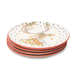 MacKenzie-Childs Patience Brewster Dash Away Dessert Plates - Set Of 4* Dinnerware & Flatware