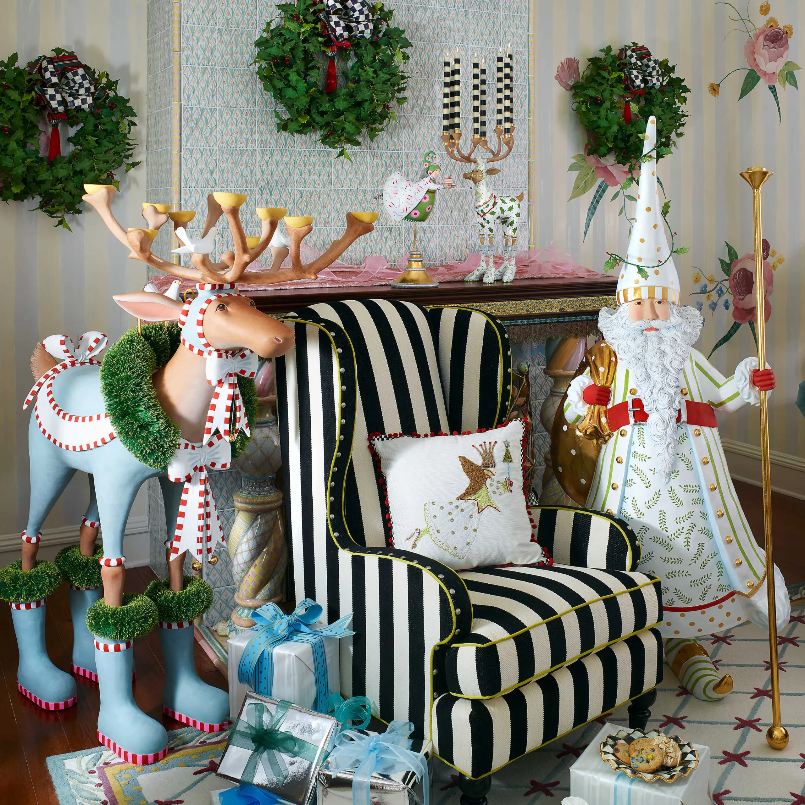 MacKenzie-Childs Patience Brewster Dash Away Vixen Reindeer Candelabra* Candles & Fragrances