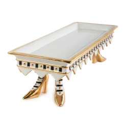 MacKenzie-Childs Patience Brewster High Heel Shoe Serving Tray - Ivory & Gold* Serveware