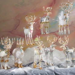 MacKenzie-Childs Patience Brewster Moonbeam Prancer Reindeer Figure* Room Accents