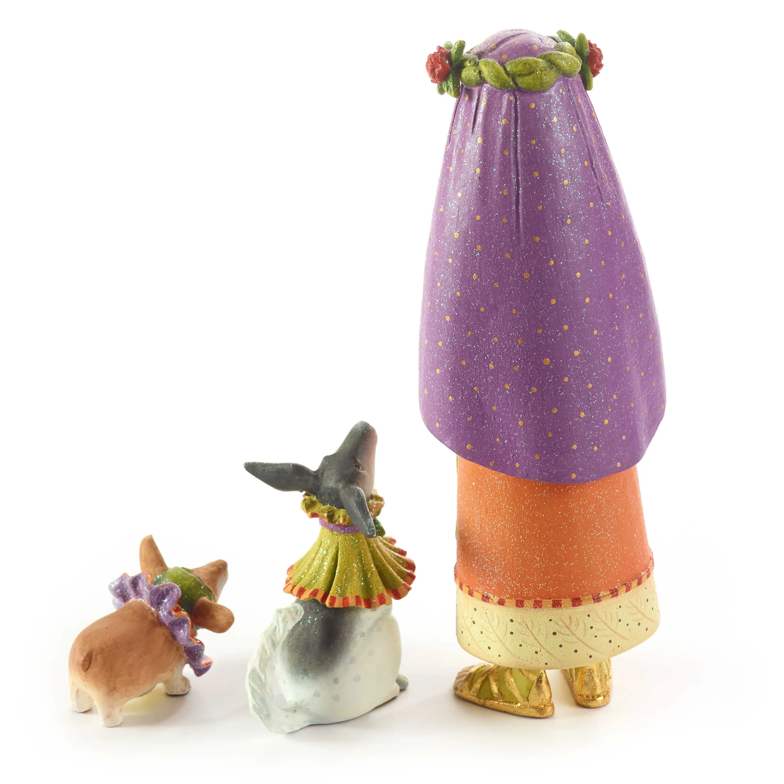 MacKenzie-Childs Patience Brewster Nativity Shepherdess With Dog Figures* Room Accents