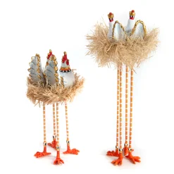 MacKenzie-Childs Patience Brewster Nativity Chicken & Dove Figures* Room Accents