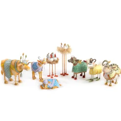 MacKenzie-Childs Patience Brewster Nativity Calf Figures* Room Accents