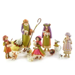 MacKenzie-Childs Patience Brewster Nativity Shepherd & Sheep Figures* Room Accents