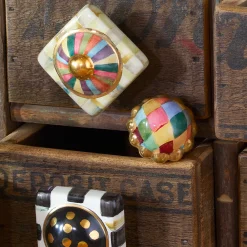 MacKenzie-Childs Petit Four Round Knob - Harlequin* Room Accents