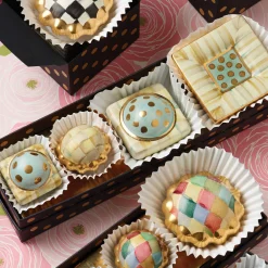 MacKenzie-Childs Petit Four Round Knob - Parchment Check* Room Accents