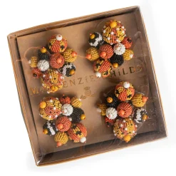 MacKenzie-Childs Polka Pumpkin Napkin Rings - Set Of 4* Table Accessories
