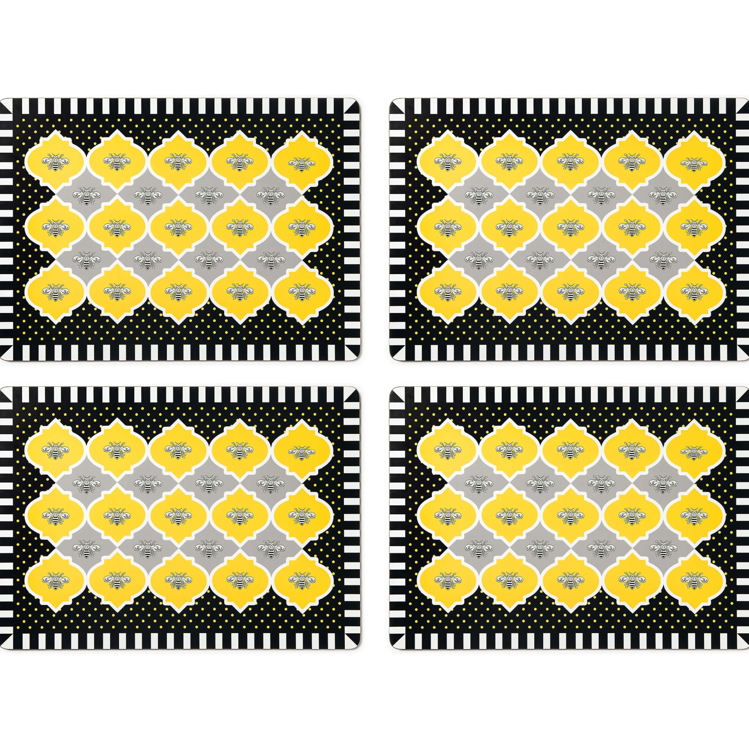 MacKenzie-Childs Queen Bee Cork Back Placemats - Set Of 4* Table Accessories