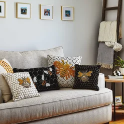 MacKenzie-Childs Queen Bee Pillow - Ivory* Pillows, Throws, & Cushions