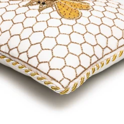 MacKenzie-Childs Queen Bee Pillow - Ivory* Pillows, Throws, & Cushions