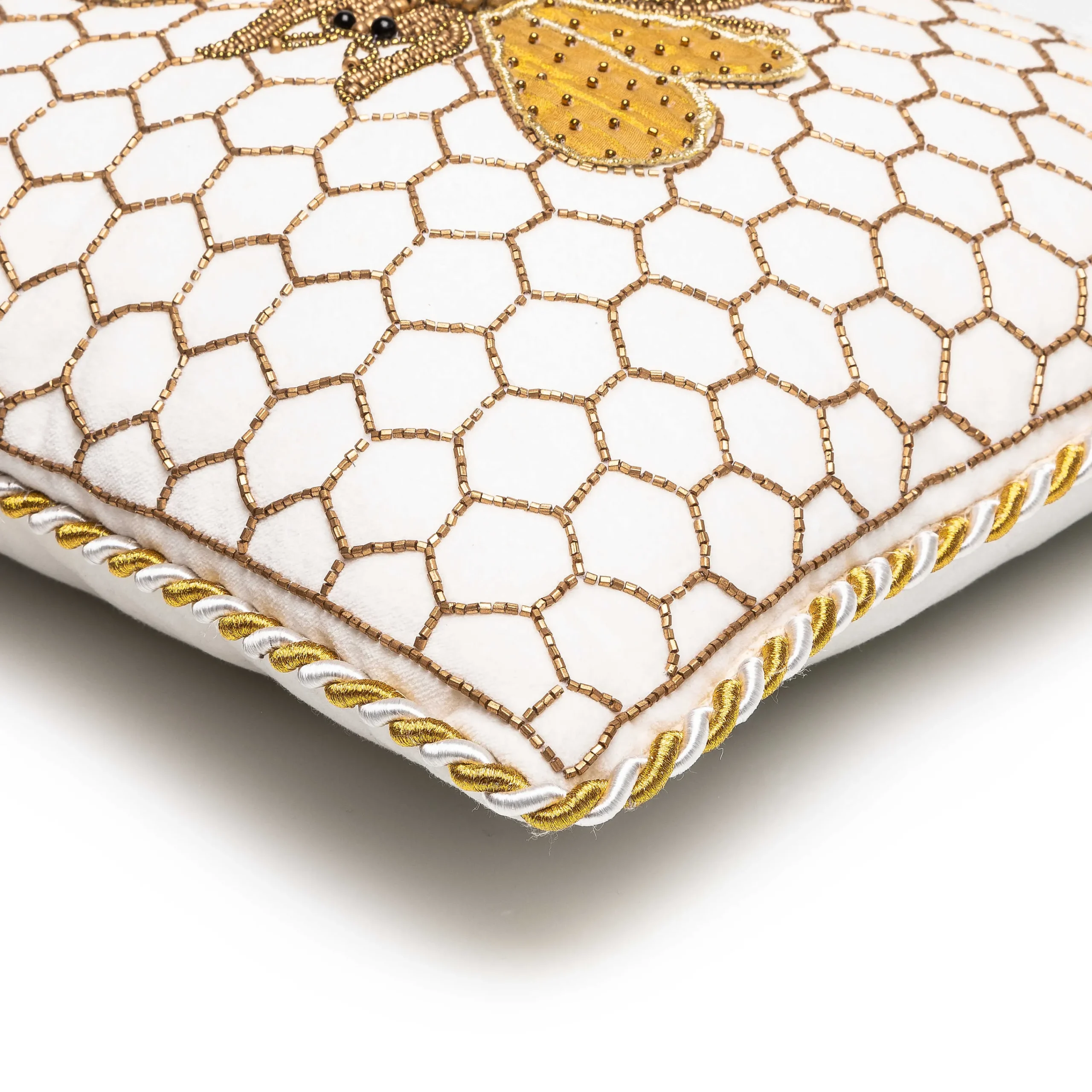 MacKenzie-Childs Queen Bee Pillow - Ivory* Pillows, Throws, & Cushions
