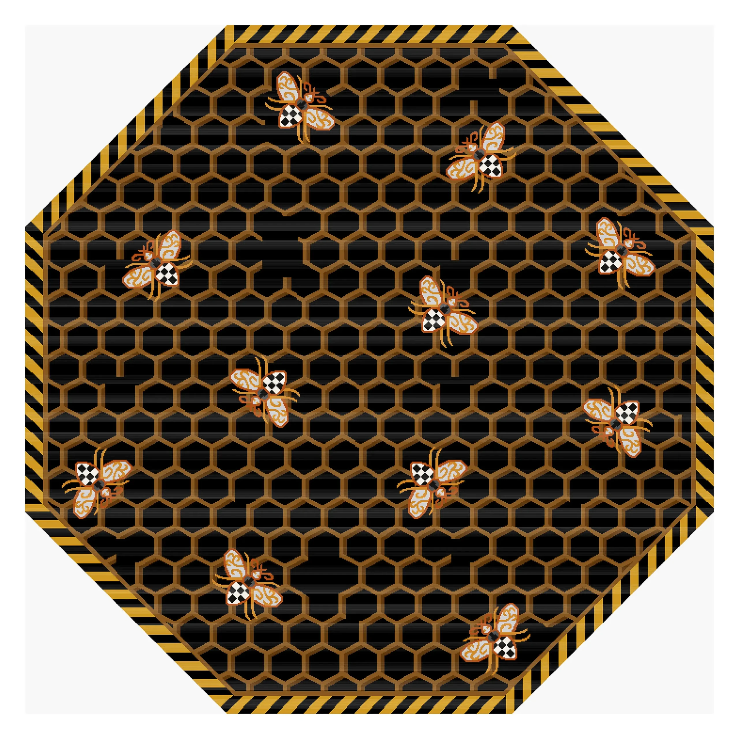 MacKenzie-Childs Queen Bee Rug - 6' Octagon* Rugs