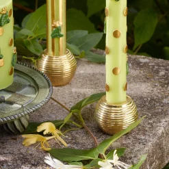 MacKenzie-Childs Ribbed Sphere Candle Holders - Gold - Set Of 4* Candles & Fragrances