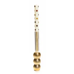 MacKenzie-Childs Ribbed Triple Sphere Candle Holder - Gold* Candles & Fragrances
