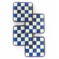 MacKenzie-Childs Royal Check Cork Back Coasters - Set Of 4* Outdoor Entertaining