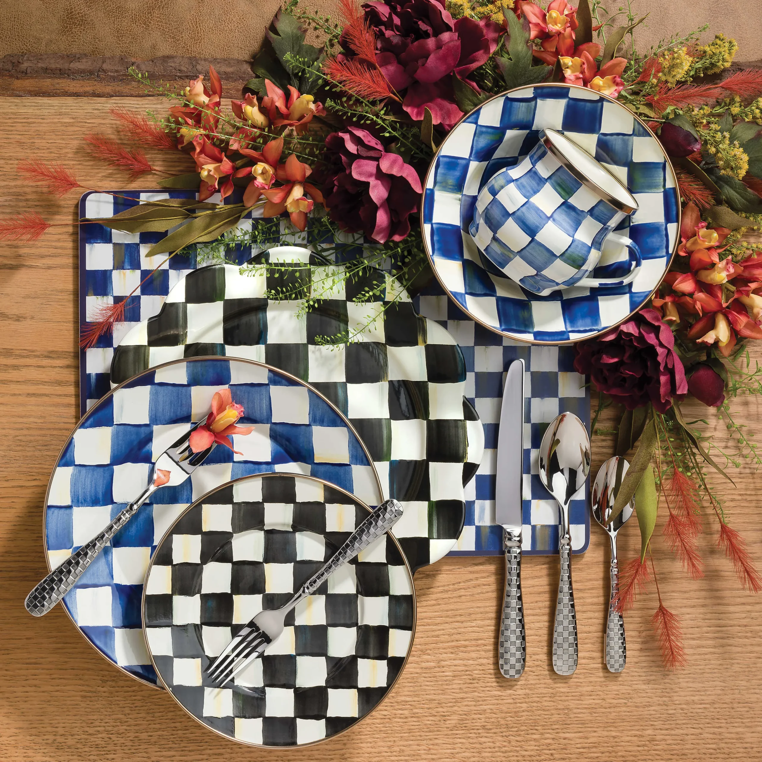 MacKenzie-Childs Royal Check Cork Back Placemats - Set Of 4* Outdoor Entertaining