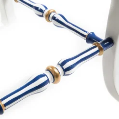 MacKenzie-Childs Royal Check Counter Stool With Back* Dining Room & Kitchen