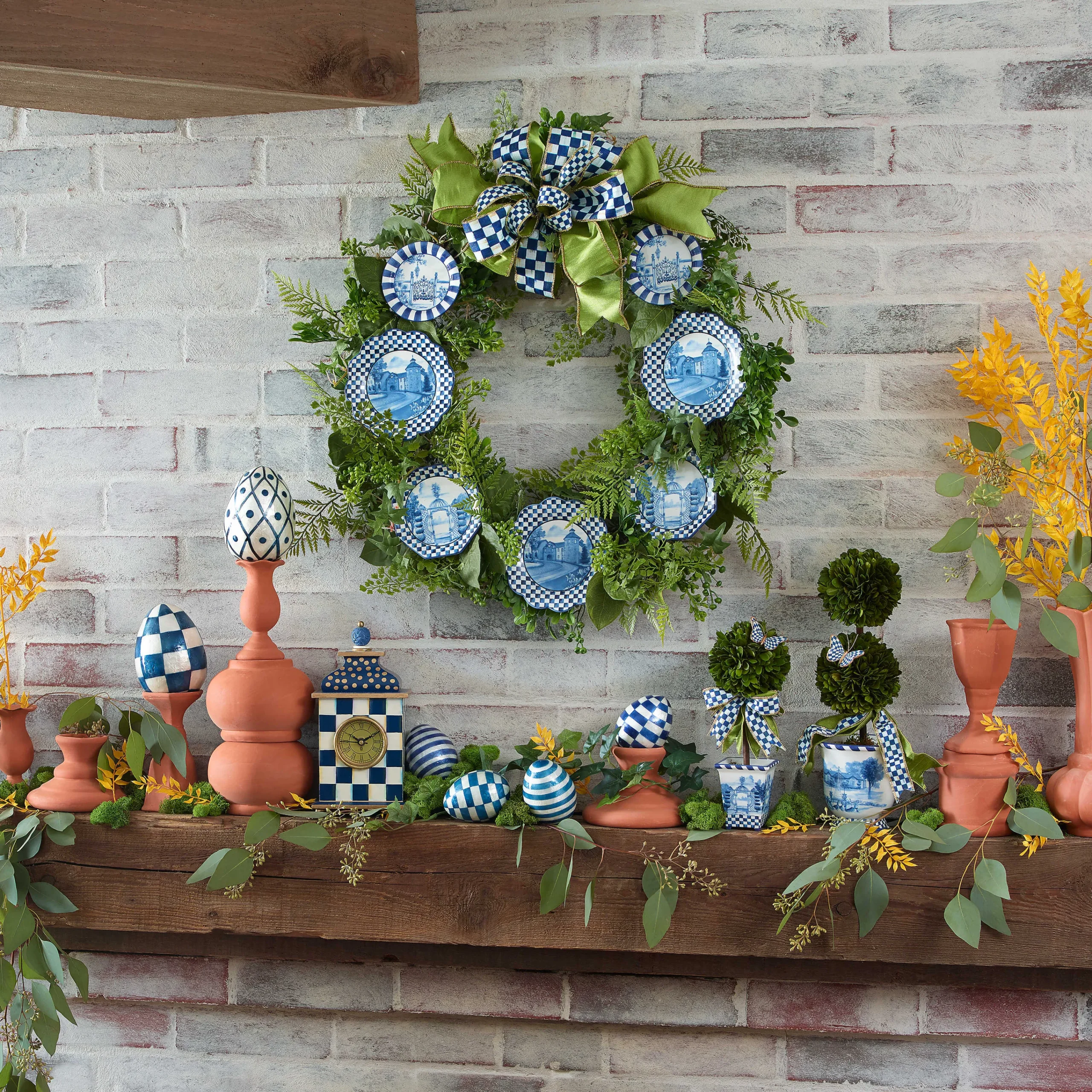 MacKenzie-Childs Royal Check Desk Clock* Room Accents