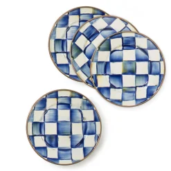 MacKenzie-Childs Royal Check Enamel Appetizer Plates - Set Of 4* Outdoor Entertaining
