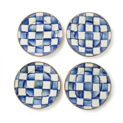 MacKenzie-Childs Royal Check Enamel Appetizer Plates - Set Of 4* Outdoor Entertaining