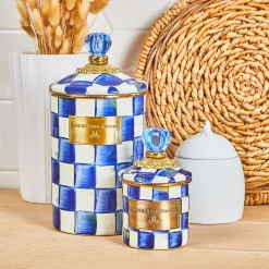 MacKenzie-Childs Royal Check Enamel Canister - Mini* Room Accents