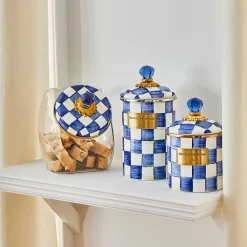MacKenzie-Childs Royal Check Enamel Canister - Small* Room Accents