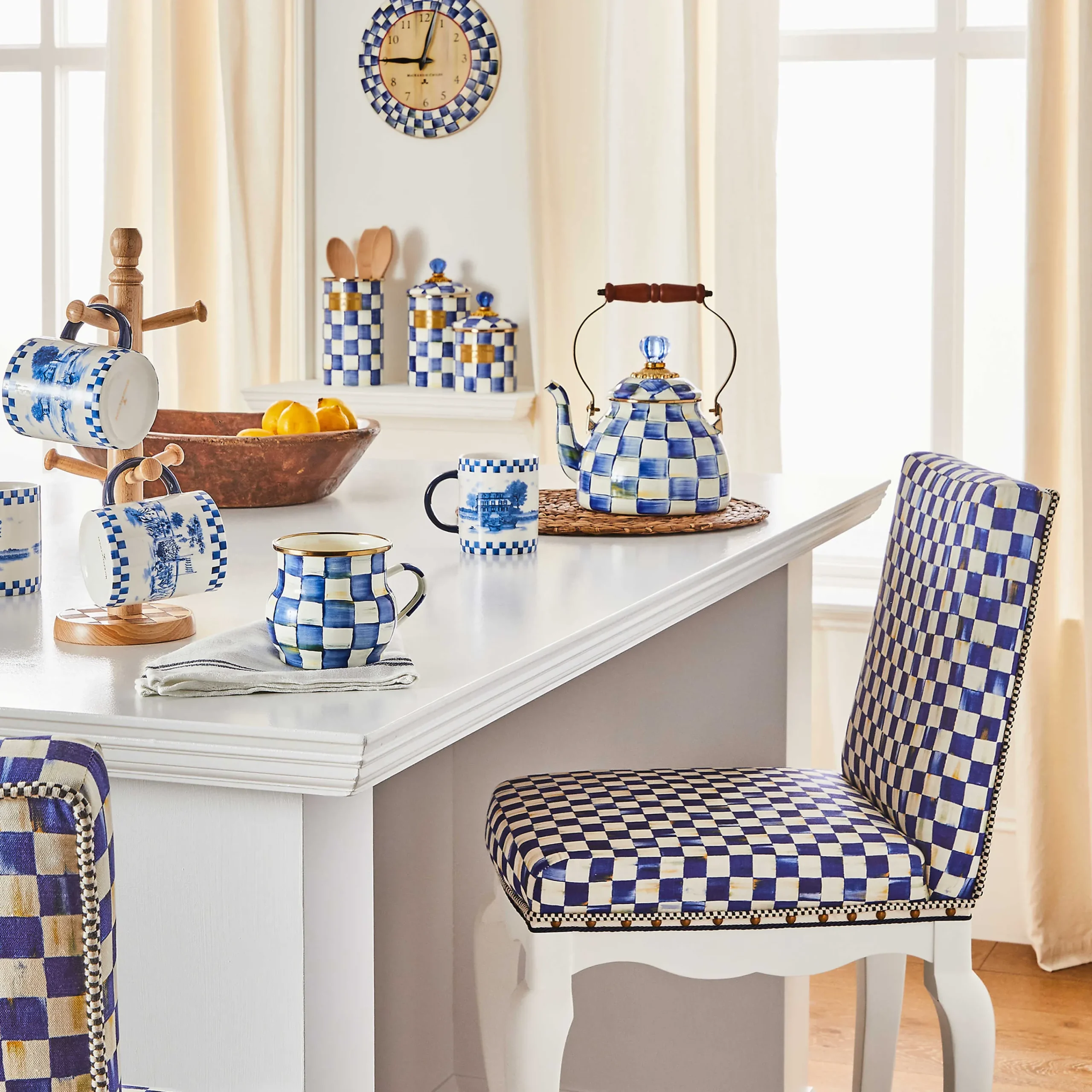 MacKenzie-Childs Royal Check Enamel Clock* Room Accents