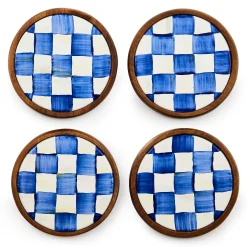 MacKenzie-Childs Royal Check Enamel Coasters - Set Of 4* Table Accessories