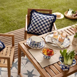 MacKenzie-Childs Royal Check Enamel Compote - Small* Outdoor Entertaining