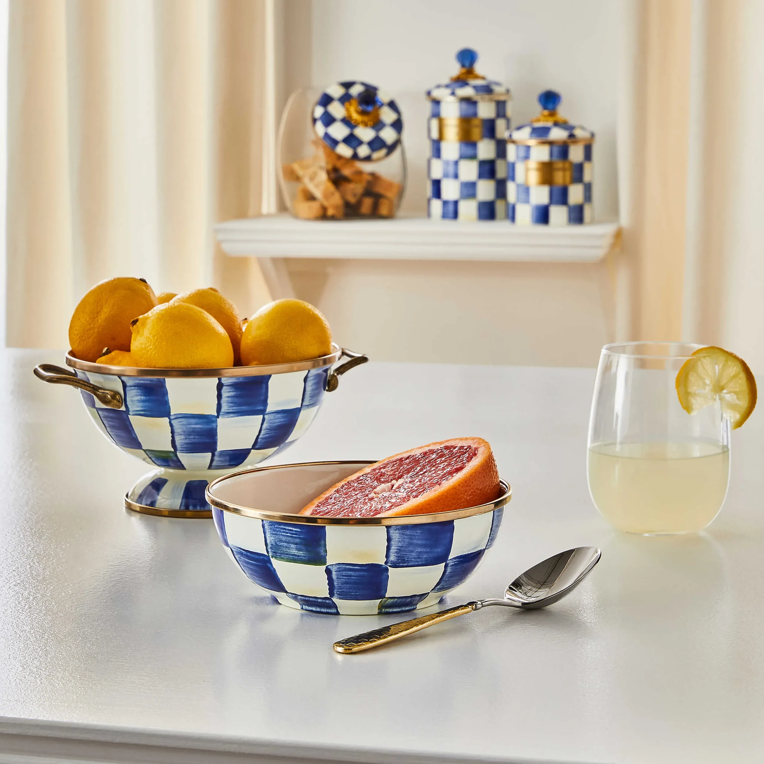MacKenzie-Childs Royal Check Enamel Everyday Bowl* Outdoor Entertaining