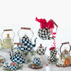 MacKenzie-Childs Royal Check Enamel Lidded Sugar Bowl* Outdoor Entertaining