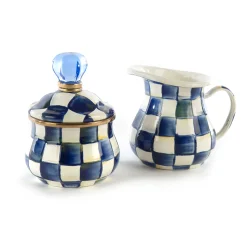 MacKenzie-Childs Royal Check Enamel Lidded Sugar Bowl* Outdoor Entertaining