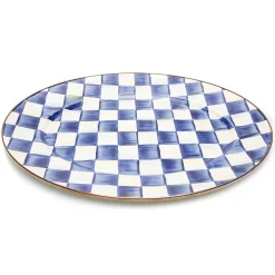 MacKenzie-Childs Royal Check Enamel Oval Platter - Medium* Outdoor Entertaining