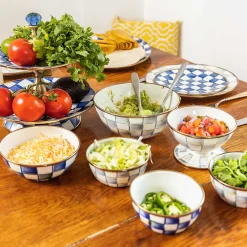 MacKenzie-Childs Royal Check Enamel Pinch Bowl* Outdoor Entertaining