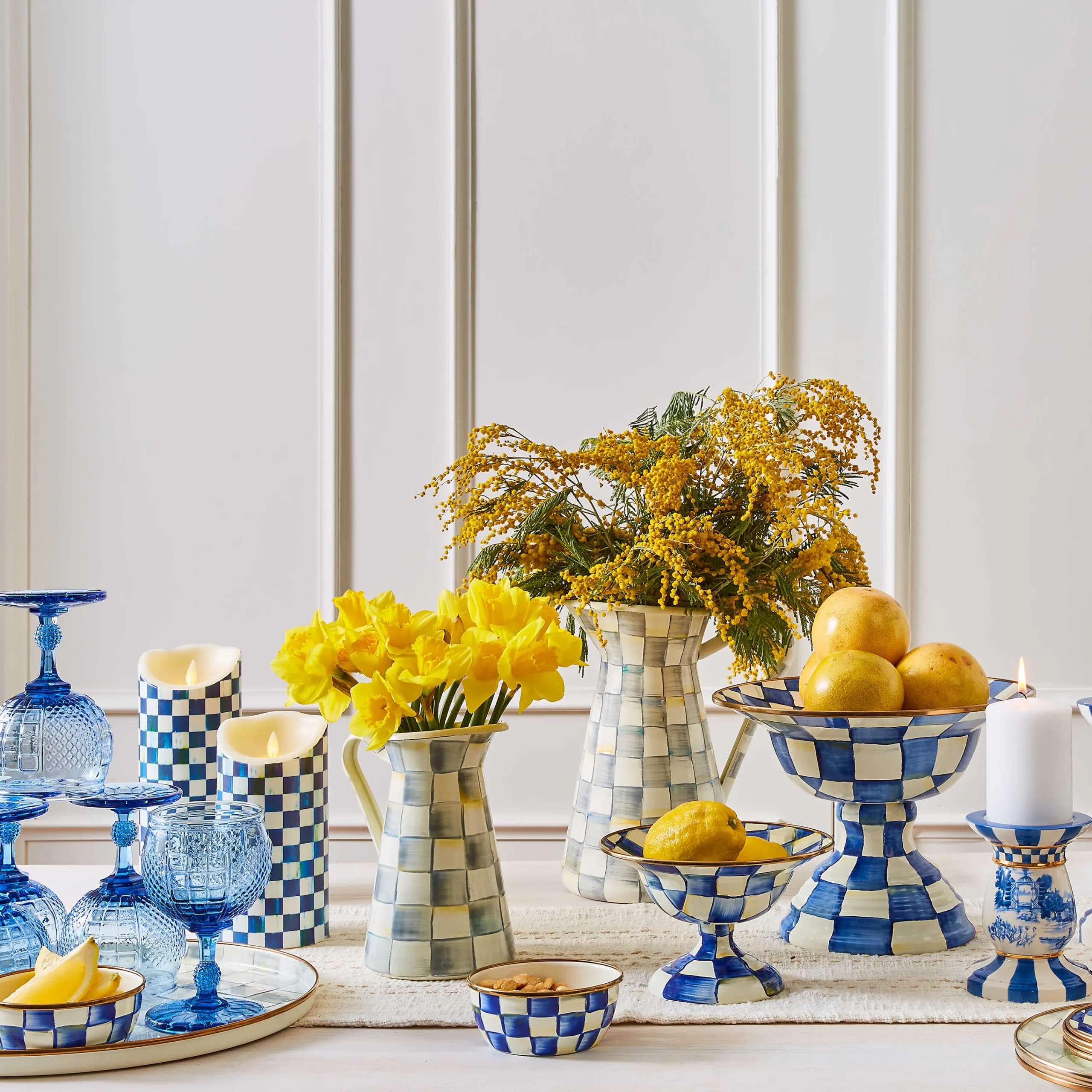 MacKenzie-Childs Royal Check Enamel Pinch Bowl* Outdoor Entertaining