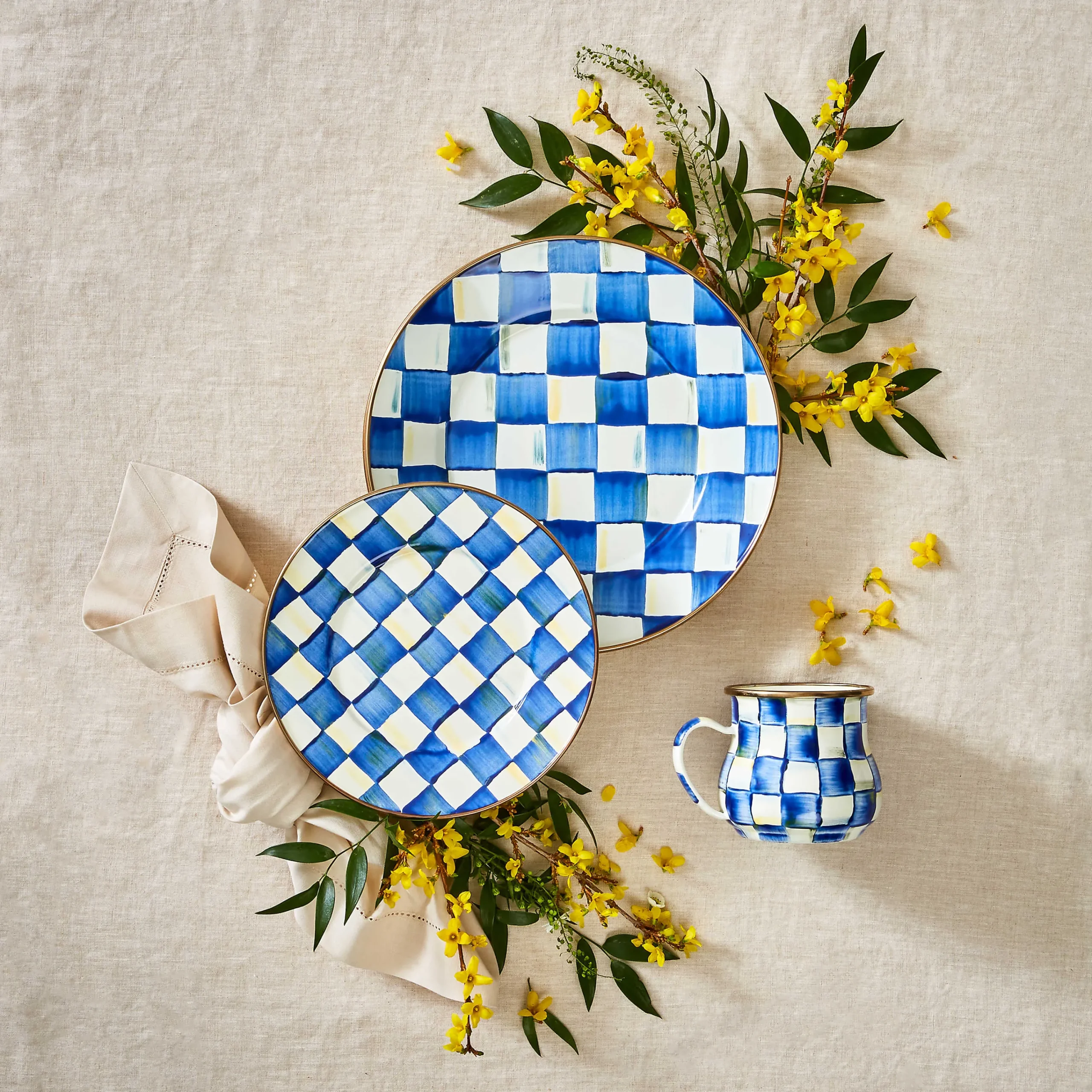MacKenzie-Childs Royal Check Enamel Salad/Dessert Plate* Outdoor Entertaining